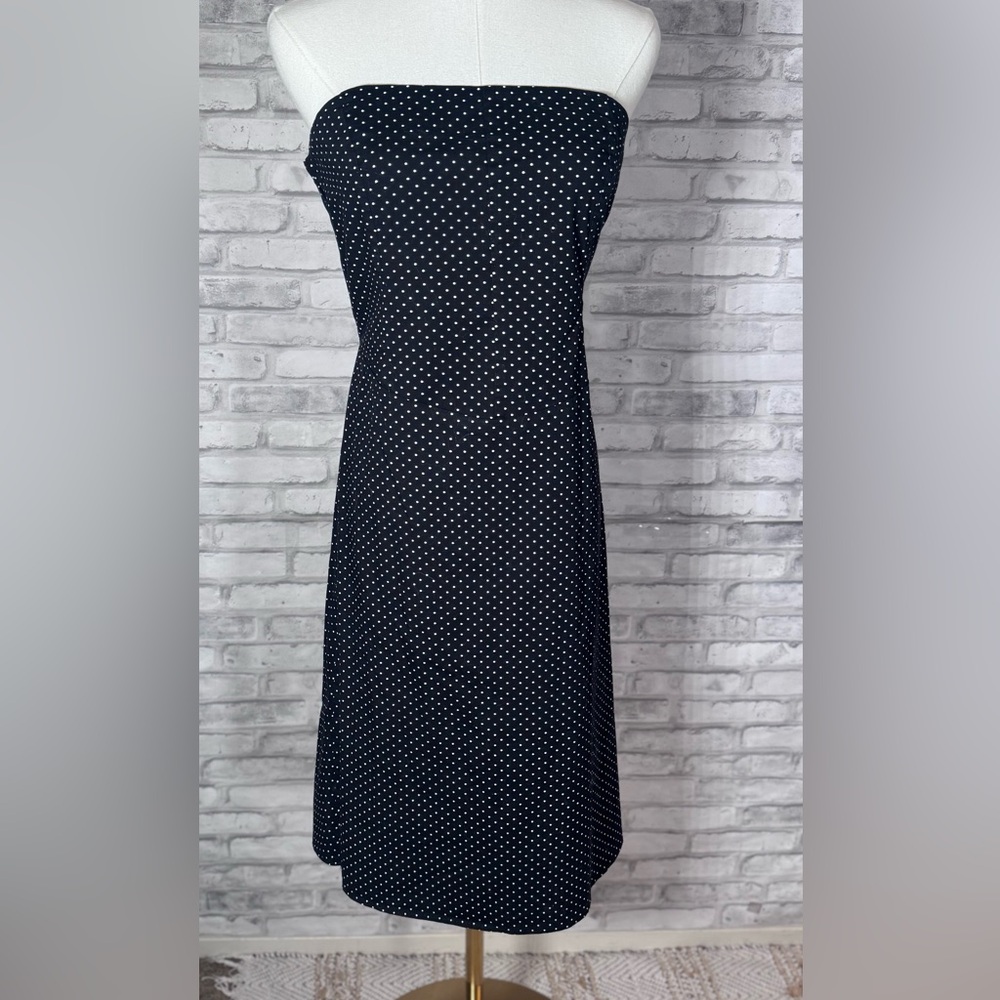 Charlotte Russe Black and White Polka Dot Retro Maxi Dress